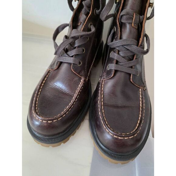 Frye Pine Lug Black Leather Workboot Mens 9 - Picture 4 of 12